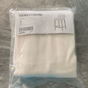 Henriksdal white stool cover, minor stains pictured, very small splatter